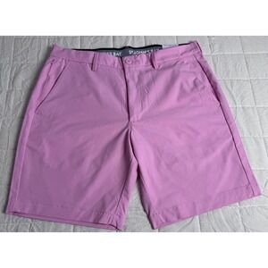 NWT St Johns Bay Mens Performance Short Golf Pink Size 34 Wicking 9 Inch Inseam